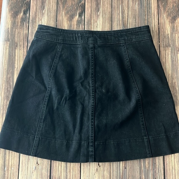 Madewell Black Button Down Denim Skirt 2 - Picture 4 of 5